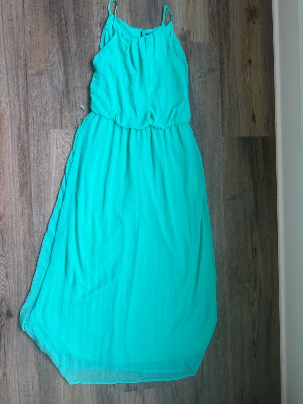Tacera Teal Spaghetti Strap Maxi Dress